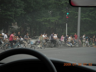 China eclipse - Beijing - bicyclists