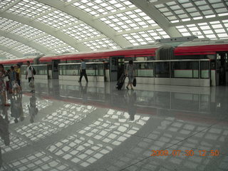China eclipse - Beijing airport train station