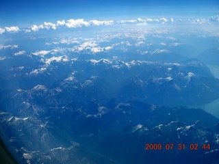 181 6xw. China eclipse - aerial - Canadian Rockies