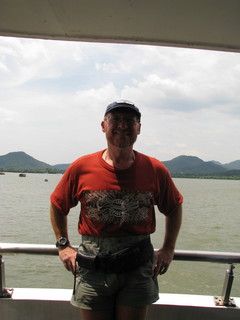 China eclipse - Mango's pictures - Adam on West Lake boat ride