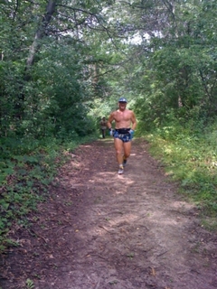 Burnsville, Minnesota, trail run - Adam running