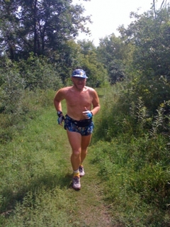 Burnsville, Minnesota, trail run - Adam running