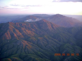 aerial - flight to Payson (PAN) - mountain clouds