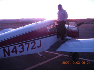 pre-dawn Neil and N4372J preparing for trip