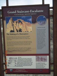 driving to Kodachrome Basin and Grosvenor Arch - Escalante sign