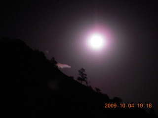 Bryce Canyon - Mossy Cave trail in full moonlight