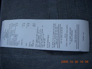 19 70s. receipt for mailing battery back to Mike