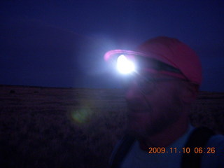 1105 71a. Lathrop trail hike - Adam with headlight