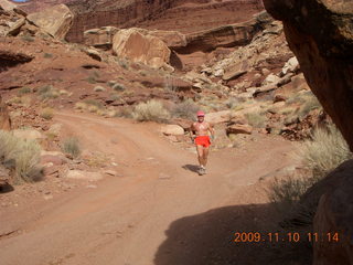 Lathrop trail hike - Adam running