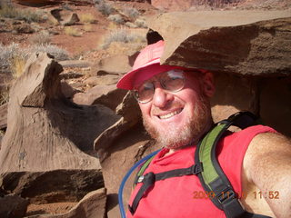 Lathrop trail hike - Adam in rock