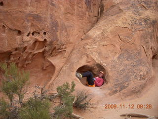 Arches National Park - Devils Garden hike - Adam in rock