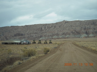 Hanksville road to Goblin Valley - cows on roadway