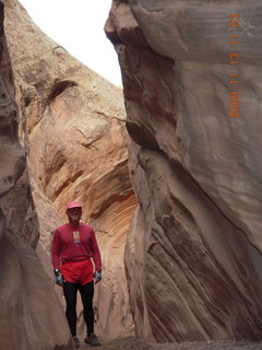 89 71d. Little Wild Horse Pass slot-canyon hike - Adam