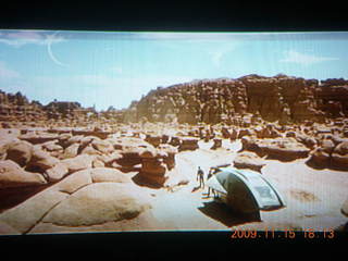 Goblin Valley scene from movie 'Galaxy Quest' on my TV