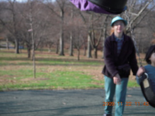 Betsy and Cecelia on swings