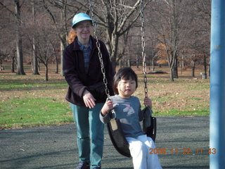 443 71n. Betsy and Cecelia on swings