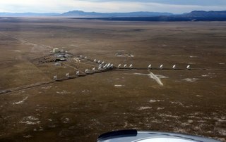 aerial - New Mexico - Very Large Array (VLA) rail stop