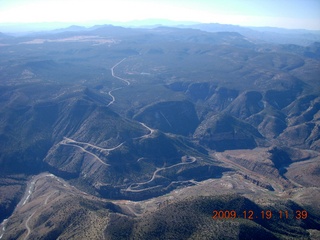 aerial - mountains east of Roosevelt Lake