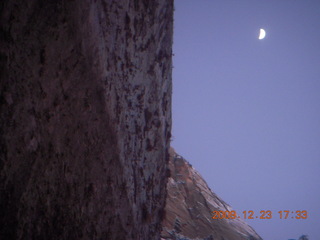 149 72p. Zion National Park - Observation Point hike - moon