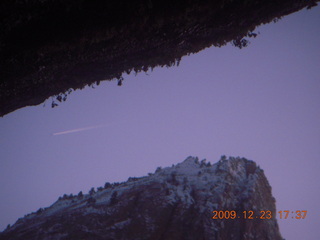 153 72p. Zion National Park - jet contrail at Weeping Rock
