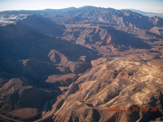 10 72s. aerial - Virgin River and I-15 canyon in Arizona