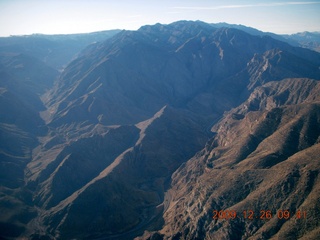 16 72s. aerial - Virgin River and I-15 canyon in Arizona