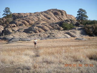 Canyonlands - Lathrop trail hike - Adam running - grassy run at end - back