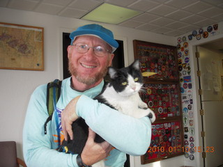 Adam with Grand Canyon airport cat