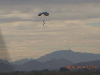 Pinal Airport (MJZ) - skydiver landing