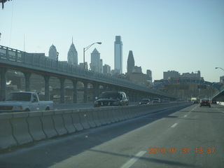 Ben Franklin Bridge back to Philadelphia