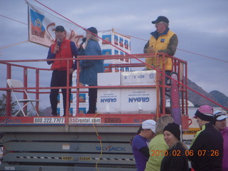 Sedona half-marathon - announcer's platform