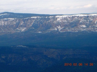 aerial - snow-covered Mogollon Rim