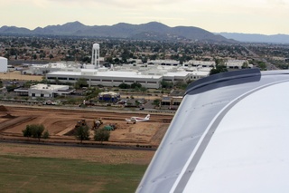 Sean's aerial N4372J on final at Deer Valley (DVT)