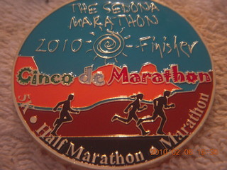 my Sedona half-marathon medal