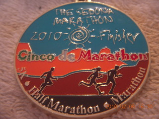 my Sedona half-marathon medal