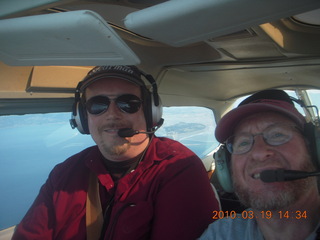 Charlie and Adam flying N734SE - Arlington flight - San Juan Islands