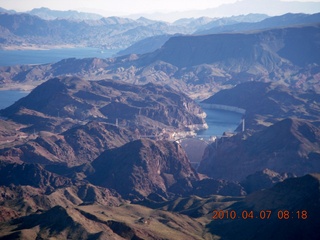 aerial - Hoover Dam and new bridge