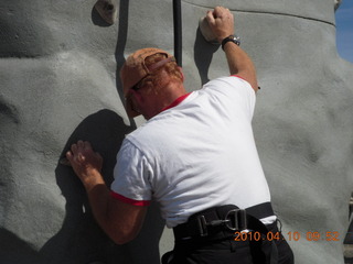 Gila Bend (E63) fly in - Adam climbing 'plastic pigs's nose' rocks