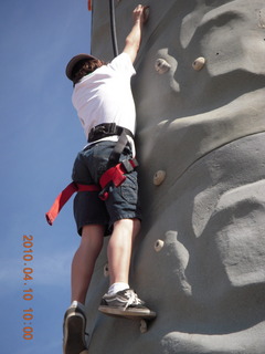 Gila Bend (E63) fly in - Adam climbing 'plastic pigs's nose' rocks