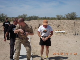 Gila Bend (E63) fly in - Adam climbing 'plastic pigs's nose' rocks