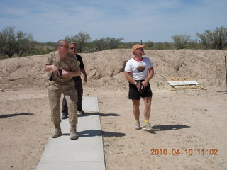 Gila Bend (E63) fly in - at the range - RIch and Adam standing down