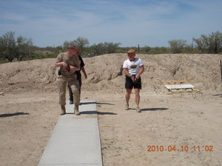 Gila Bend (E63) fly in - at the range - Rich and Adam standing down