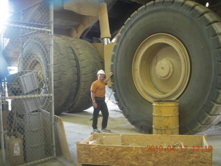 Bagdad (E51) mine tour - repair facility - Adam and giant tire