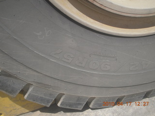 Bagdad (E51) mine tour - repair facility - Sean, Kristina, and giant tire