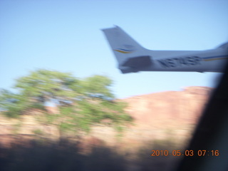 72 773. Mineral Canyon airstrip - RedTail airplane takeoff (oops!)