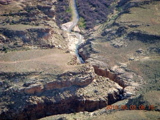 97 773. aerial - Mexican Mountain airstrip area - slot canyon