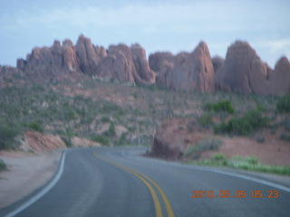 9 775. Arches National Park road at dawn