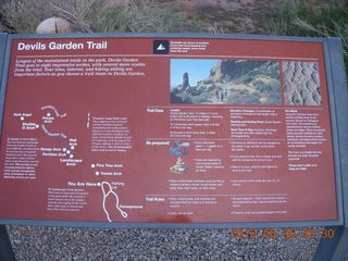 10 775. Arches National Park - Devil's Garden and Dark Angel hike - sign