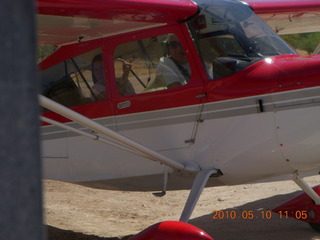 112 77a. Alamo Lake airstrip - Nancy and Arv in airplane