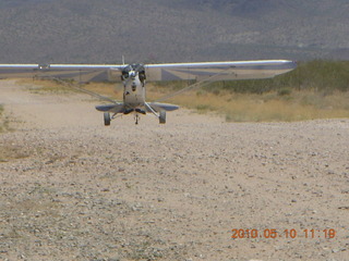 Alamo Lake airstrip - landing airplane